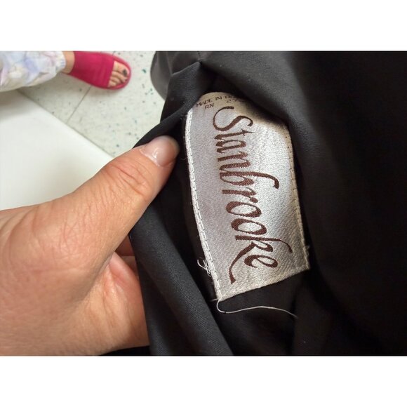 Stanbrooke Womens Trench Coat Size M Black Tan Cotton Blend Reversible Vintage - Picture 6 of 11